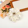 Elástico de Cabelo Scrunchie Estrelado com Strass e Cetim Pérola Estilo Coreano para Coque de Cabelo Feminino Corda de Cabelo Elástica Acessório de Cabelo para Rabo de Cavalo