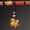 Accesorios de Madera Maciza Tallada de Caballo del Zodiaco Volador Cadena para Teléfono Móvil Colgante Yiming Xianyuan Llavero Creativo de Caballo de Sándalo