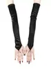Guantes de Satén Retro Europeos y Americanos con Gancho en el Dedo Largos de Nailon Sexy para Boda Cos Performance Guantes de Etiqueta