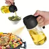 Nueva Botella Pulverizadora de 470 ml 2 en 1 de Vidrio para el Hogar Cocina Botella de Aceite Atomizador de Aceite Comestible y Vertedor Doble Propósito Transfronterizo