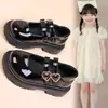 Sapatos Infantis para Meninas, Sapatos Pequenos de Couro, Novo Modelo Primavera e Outono 2026, Sapatos Pretos de Solado Macio para Crianças Maiores, Alunos do Ensino Fundamental, Sapatos para Apresentações Escolares