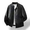 Jaqueta de Couro Masculina Nova para Primavera e Outono 2026 da Amazon Transfronteiriça, Casaco de Couro PU, Estilo Coreano Tendência para Primavera e Outono, Jaqueta Masculina com Gola Alta