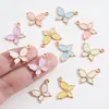 Colgante de Mariposa de Esmalte con Pedrería Perlada de Colores Accesorios de Joyería de Aleación DIY Colgante de Collar Pulsera Venta Caliente Transfronteriza