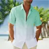 Camisa de Verano para Hombre de Venta Caliente Transfronteriza, Nueva Camisa de Manga Corta con Color de Interfaz Estampado 3D, Camisa Casual de Moda con Cuello de Solapa