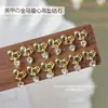 Pingente Coração de Zircônia Ano do Cavalo Acessórios para Nail Art de Ano Novo Item Quente de Celebridade da Internet Unhas Usáveis Liga de Ouro Cavalo Pequeno Pedras Strass para Nail Art