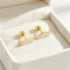 Hebilla de Tornillo de Acero de Titanio Japonés Coreano Pendientes de Tachuela de Celebridad de Internet Resistentes al Color Dormir Sin Quitar Venta Directa de Fábrica Pendiente Pequeño Exquisito Lujo Ligero