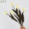 Tulipanes Artificiales de Gama Alta Flores Falsas Tulipanes de Huevo de Tallo Largo de Otoño Mesa de Comedor Decoración de Boda Adornos de Ramo Venta al por Mayor para Exportación