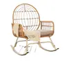 Cadeira de balanço para varanda, cadeira de vime para lazer, sofá preguiçoso para casa, cadeira de balanço para sala de estar de uma pessoa, cadeira de balanço reclinável para adulto ao ar livre