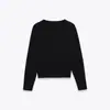 Venta al por mayor transfronteriza Otoño Nuevo Moda Femenina Versátil Cuello Redondo de Botones Sencillos Manga Larga Chaqueta Cárdigan Plana 214211