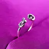 Joyería Estilo Coreano, Anillo de Nudo Doble Decoración Simple para Estudiantes, Anillo Retro Europeo y Americano de Moda, Anillo Negro, Venta Directa de Fábrica