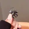 Presilha de Cabelo Elegante de Cristal de Alta Qualidade para Mulheres Novo Modelo 2024 Flor Raiz do Cabelo Pequeno Prendedor de Garra para Penteados Semi-Presos Prendedor de Garra de Tubarão