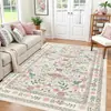 Alfombra Lavable de Cachemir Imitación Floral Nueva de Gran Venta Transfronteriza Amazon Temu para Dormitorio, Alfombrilla Gruesa para el Suelo Amigable con la Piel
