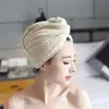 Gorro Secador de Pelo de Terciopelo Coral Liso Toalla para el Pelo de Cuadros de Piña Fuerte Absorción de Agua Gorro de Ducha Engrosado para Mujer O206
