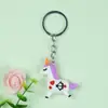 Chaveiro de Unicórnio de Desenho Animado da Amazon Pingente de Cavalo Arco-Íris de Borracha Macia Pvc Ornamento Pequeno Presente Brinquedo Pronto em Estoque