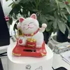 Gato de la Suerte con la Mano Saludando Adornos para Coche Muñeco Gato de la Suerte Saludando Solar Máquina de Regalos para Hornear Pasteles Suministro Transfronterizo