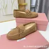 Novos Mocas Slip-On de Couro Genuíno com Laço para Verão 2026 para Mulheres, Sapatos Casuais Fashion Versáteis de Salto Baixo