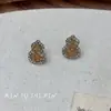 Pendientes de Calabaza de Cristal Degradado para Mujer 2025 Nuevo Diseño de Nicho Lujo Accesible Pendientes Elegantes Pendientes de Moda de Gama Alta