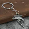 Llavero de Delfín de Joyería Tridimensional de Venta Caliente Transfronteriza Llavero Marino Exquisito de Delfín de Aleación Colgante de Coche Regalo