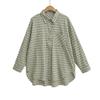 Ry25214-25 Nuevo Estilo Otoño Estilo Retro Coreano Pequeño Fresco Cuadros Manga Larga Holgado Casual Camisa Superior