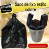 Colete Tipo Saco de Lixo Engrossado Extra Grosso Portátil Preto Pequeno Cozinha Doméstica Colete Saco Plástico Tamanho Grande Descartável
