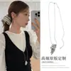 Corrente para Suéter Dongdaemun da Coreia do Sul Colar com Franja de Miçangas Uva Prateada Corrente para Suéter Acessórios de Design Nicho Estilo Ins