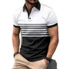 Moda Masculina Impresión 3D Manga Corta Solapa Verano Diario, Nueva Camisa Polo de Negocios Manga Corta Casual para Hombre