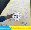 Etiqueta Made in China 20mm Fundo Branco Texto Preto Papel Revestido Universal Adesivo Madeinchina Autoadesivo com Verso Adesivo