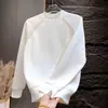 Moletom casual de retalhos novo estilo outono para homens, moderno, simples, cor sólida, folgado, estiloso, gola redonda, manga longa