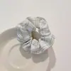 Elástico de Cabelo Floral Margarida Estilo Coreano Scrunchie Faixa de Cabelo para Rabo de Cavalo Feminina Elástico de Cabelo Xadrez
