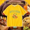 2026 Nuevo Plan de Transformación del Castor Hoppers Camiseta de Manga Corta de Algodón Puro para Niños Tops de Dibujos Animados de Verano para Niños y Niñas