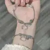 Pulsera de Gato con Lazo Ojo de Gato Femenina Ins Diseño de Nicho Simple Versátil Pulsera de Pareja Estudiante Femenina