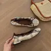 Primer Encuentro Ji Bow Zapatos Planos de Ballet para Mujer 2026 Nuevo Cuadros Planos Boca Baja Zapatos de una Sola Pieza Zapatos de Abuela