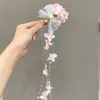 Grampo de Cabelo Rosa Florido Super Fada Puro e Desejável Acessórios de Cabelo com Franja Estampada a Quente Frescos Novo Estilo Chinês Temperamento Headwear Hanfu