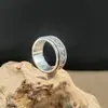 Anillo de mantra giratorio de seis caracteres para hombre, anillo de plata antigua s925 plata de ley, anillo retro antiguo, plata tailandesa, personalidad, mujeres