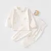 Nuevo Conjunto de Bebé Otoño Manga Larga para Protección de la Barriga, Algodón Puro Amigable con la Piel, Costuras Sin Costuras, Para Niños y Niñas, Ropa de Casa Capa Base Ropa Infantil