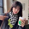 Lenço pequeno estilo ins coreano para meninas, lã tricotada para outono e inverno, aquecedor de pescoço versátil estilo coreano para estudantes, em estoque