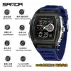 Reloj Deportivo Sanda de Doble Pantalla para Estudiantes de Secundaria, Montañismo al Aire Libre, Hora Mundial, Resistente al Agua, Cuenta Atrás, Versátil, Elegante Reloj Electrónico