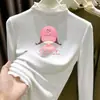 Camiseta Base de Felpa para Niña Otoño Invierno Manga Larga Infantil Elegante Ropa Interior para Bebé Top con Cuello Semi Alto y Volantes