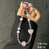 Cadena de Teléfono Móvil Estrella Corazón de Lujo Llavero Corto Colgante Correa para Teléfono Móvil Decoración de Colgante para Bolso Antiperdida