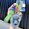 Llavero de oso electrochapado UV, muñeco de goma suave de dibujos animados, colgante para bolso, figura para máquina de garras de peluches, pequeño regalo