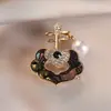 Novo broche estilo antigo de alta qualidade ins para mulheres estilo chinês leque borla pino de terno placket de pressão cheongsam corsage atacado
