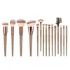 Set de Pinceles de Maquillaje Big Mac 7 Piezas 10 Piezas 15 Piezas Dorado Champán Pincel para Polvo Suelto Rubor Sombra de Ojos Pincel Corrector