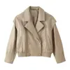 ZA Comercio Exterior Transfronterizo Ropa de Mujer Más Vendida 2026 Otoño/Invierno Nueva Moda Europea y Americana Chaqueta Bomber con Efecto Piel Abrigo
