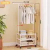 Estante de Piso Simple Transfronterizo para Zapatos y Sombreros para Dormitorio Uso Doméstico, Colgador de Almacenamiento, Perchero, Perchero para Abrigos, Barra para Secar Ropa, Perchero