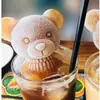 Molde de silicona 3 osos para cubitos de hielo helado pegamento suave molde para paletas de hielo hielo paleta de hielo hielo paleta de hielo