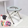 Silla de Commode Plegable de Acero Inoxidable al por Mayor para Personas Mayores y Mujeres Embarazadas, Taburete de Inodoro para Cuclillas para Viaje en Casa