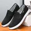 Zapatos de Tela Nuevos de Primavera Estilo Old Beijing, Zapatos de Lona Transpirables y Ligeros, Zapatos sin Cordones Resistentes al Desgaste y Antideslizantes para Hombre, Zapatos Casuales para Papá