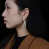 Pendientes de Chica Calavera de Nuevo Estilo Transfronterizos Europeos y Americanos, Pendientes de Calavera Esqueleto Punk Hip-Hop de Estilo Nicho