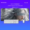 Pad de teclado estilo anime de menina com vendas, tamanho grande, com borda travada e recursos antiderrapantes, adequado para jogos, trabalho de escritório e uso de computador