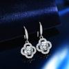 Aretes de Trébol de Cuatro Hojas de Plata Esterlina S925 Chapados en Platino Color D Moissanita de Un Quilate en Forma de Lágrima de Longitud Media para Mujer al Mayoreo
